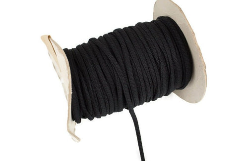 Black Rib Knit Jersey Trim Spaghetti Straps Hollow Tube Tubular Trim 10 yards ATN00893